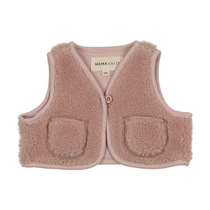 Baby Girl Vest | Sherpa | Pale Rose | Mema Knits | AW26