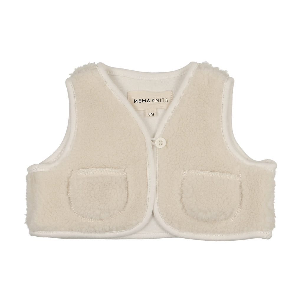 Baby Neutral Vest | Sherpa | Ivory | Mema Knits | AW26