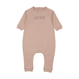 Baby Girl Jumpsuit | Sherpa Word Art| Pale Rose | Mema Knits | AW26