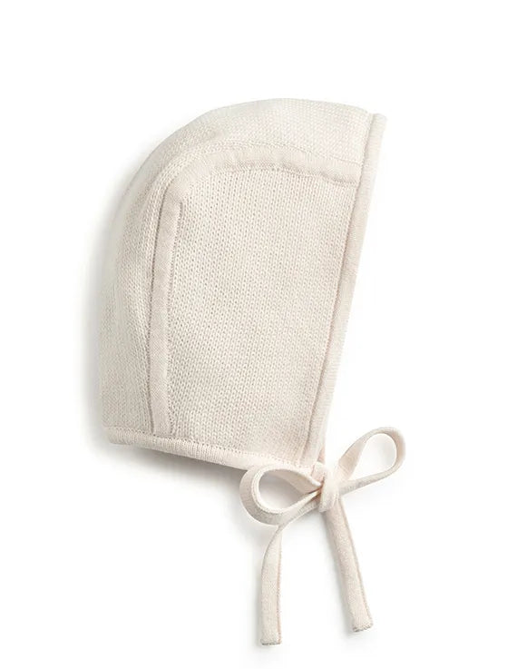 Baby Winter Bonnet | Jacqueline & Jac | Flat Knit | Natural  White