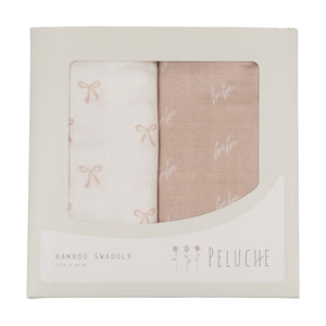 Baby Girl Swaddle | Bebe Bow | Pink | 2 pack | Peluche | AW25