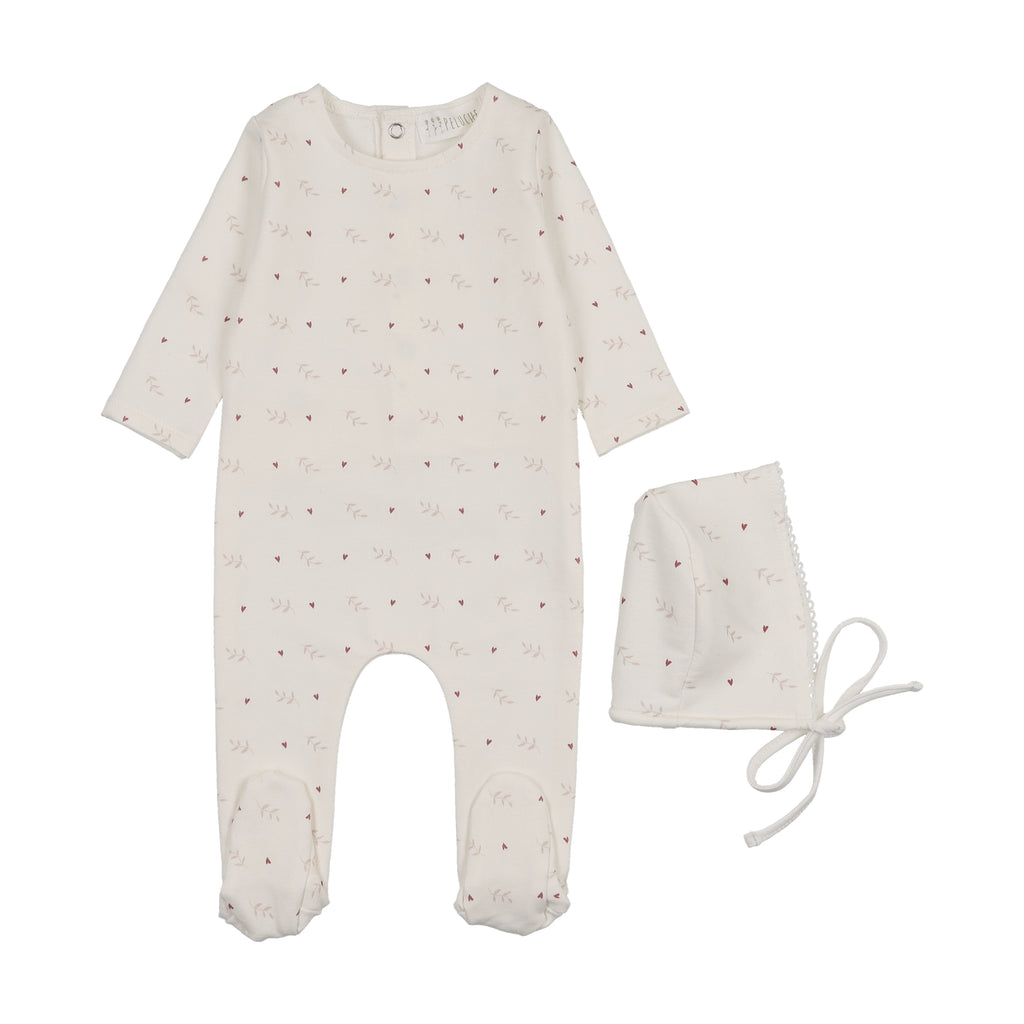 Baby Girl Footie + Hat | Offshoot Teakettle | Pink | Peluche | AW25