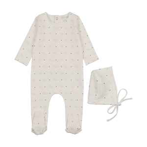 Baby Girl Footie + Hat | Offshoot Teakettle | Pink | Peluche | AW25