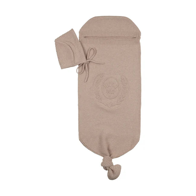 Baby Cocoon & Hat Set | Bebe Embossed | Taupe | Peluche