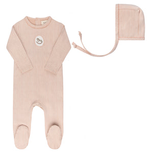 Baby Girl Footie + Hat | Rocking Horse | Pink | Aurora | AW25