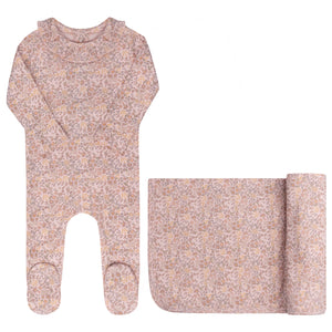 Baby Girl Layette Set | Cotton Liberty Print | Pink Floral | Aurora | Aw25