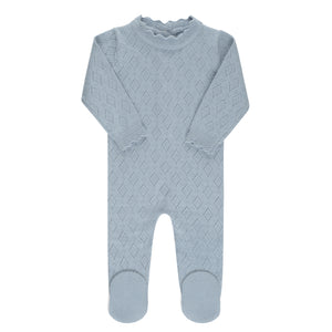 Baby Boy Footie + Hat | Pointelle Knit | Blue | Ely's & Co. | AW23