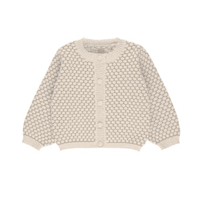 Baby Boy Jacket & Sweater | Cardigan | Popcorn Knit | Beige | Ely's & Co. | AW23