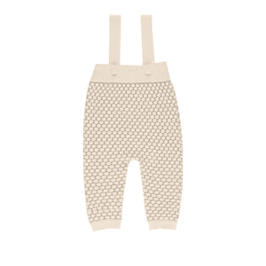 Baby Boy 2 Piece Outfit | Overalls | Popcorn Knit | Beige | Ely's & Co. | AW23