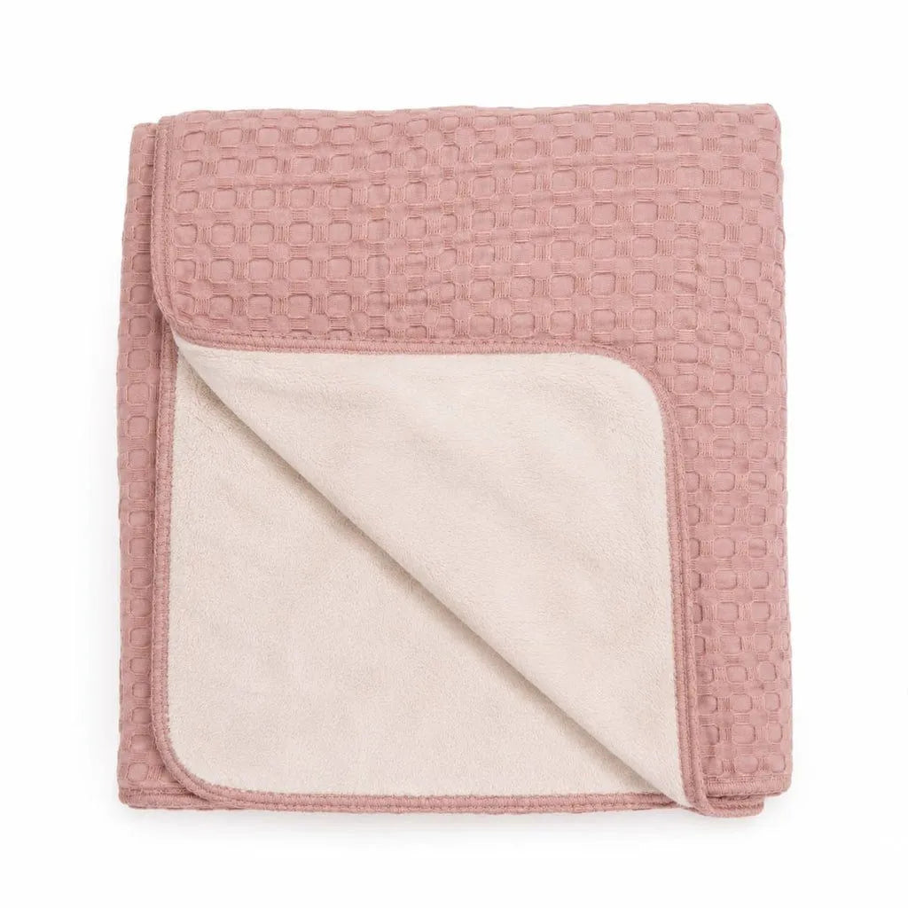 Baby Girl Blanket | Waffle Fur | Mauve| Mema Knits | AW26