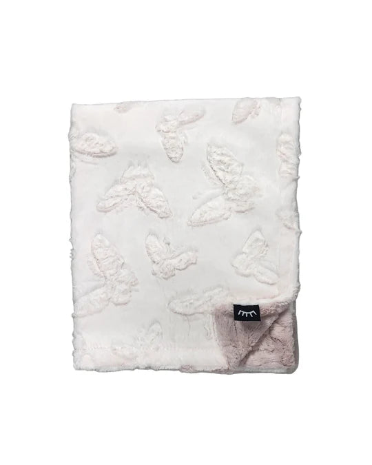 Baby Girl Blanket | Butterfly Mauve Minky | Winx + Blinx
