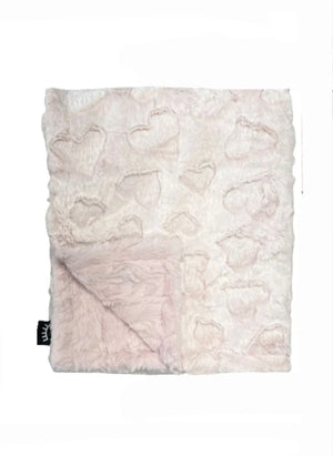 Baby Girl Blanket | Frosted Hearts Mauve Minky | Winx + Blinx