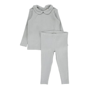 Baby Boy Set | Fine Pointelle Collar | Light Blue Peter Pan | Lil Legs | Aw25