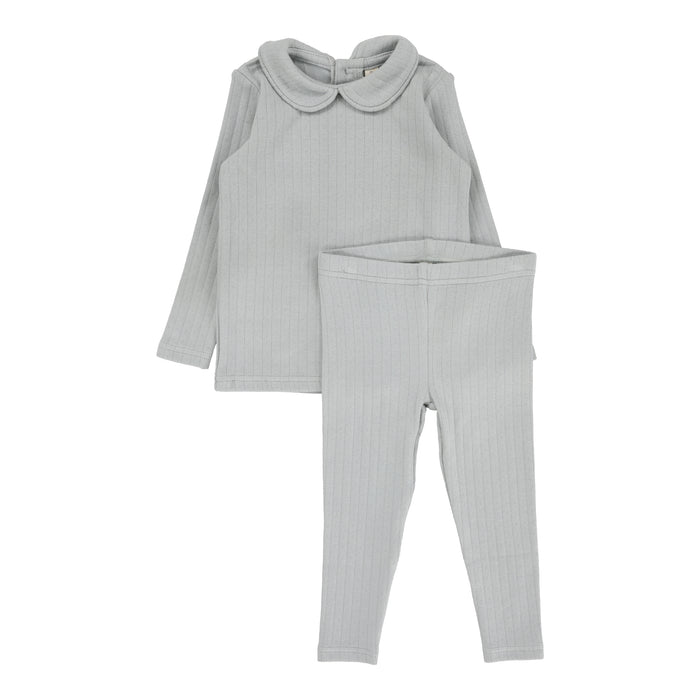 Baby Boy Set | Fine Pointelle Collar | Light Blue Peter Pan | Lil Legs | Aw25