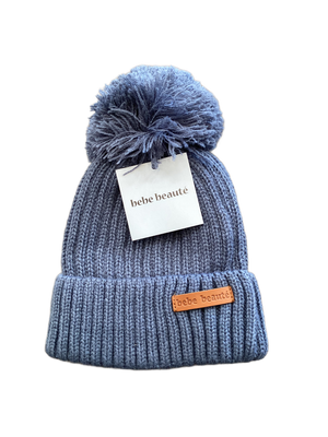 Baby Winter Hat | Yarn Pompom | Blue | Bebe Beaute