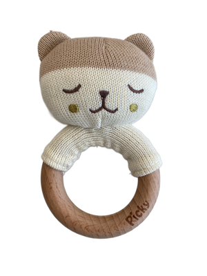Knitted Rattle | Beige Teddy | Picky Baby
