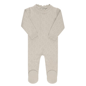 Baby Boy Footie + Hat | Pointelle Knit | Tan | Ely's & Co. | AW23