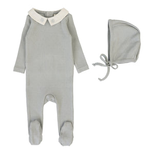 Baby Boy Footie + Hat | Sweetheart Collar | Light Blue | Lil Legs | SS26