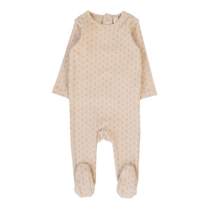 Baby Girl Footie | Gem Stripe |  Dusty Pink | Lil Legs | SS26