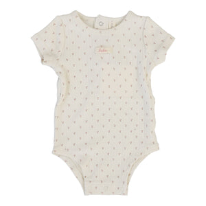 Baby Girl Romper | Floret Print Onesie | Cream/Pink | Lil Legs | SS26