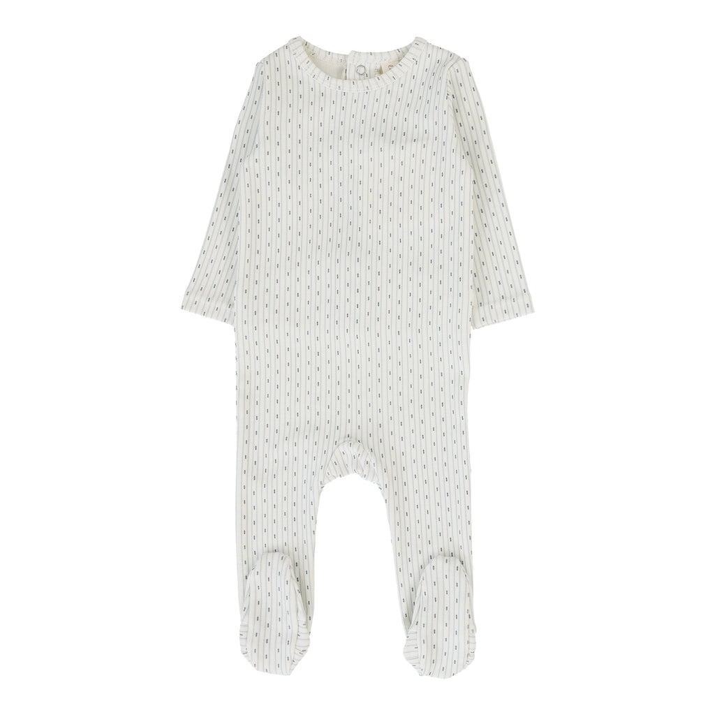 Baby Boy Footie | Gem Stripe |  Light Blue | Lil Legs | SS26
