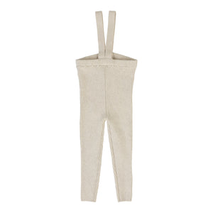 Baby Boy Leggings | Knit Long Suspender Leggings | Cream | Lil Legs | Aw25