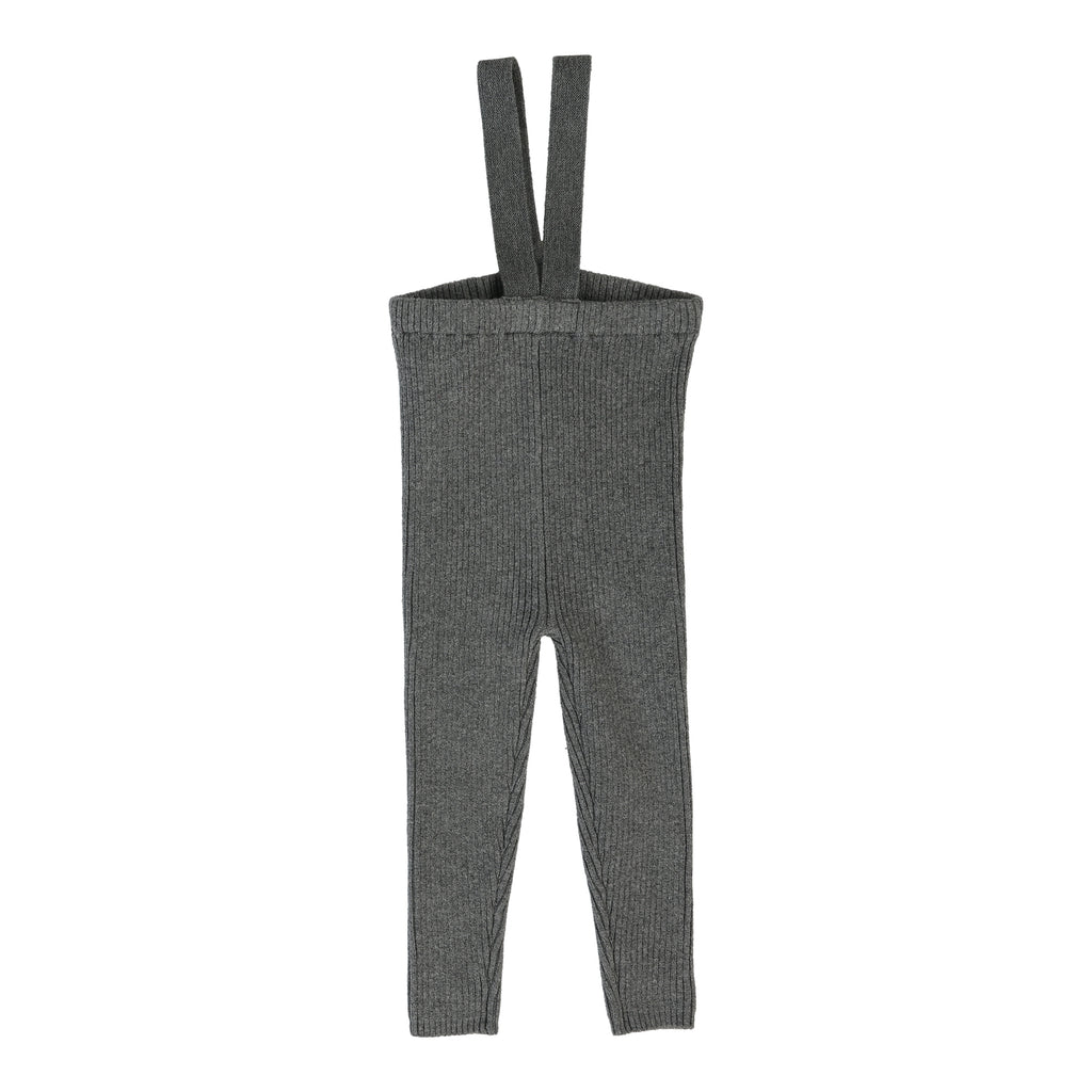 Baby Leggings | Knit Long Suspender Leggings | Mid Grey | Lil Legs | Aw25