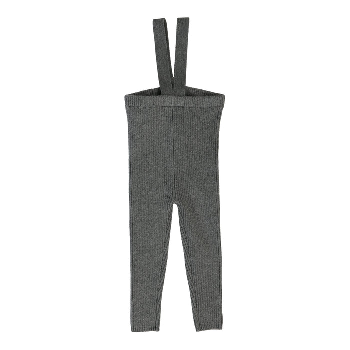 Baby Leggings | Knit Long Suspender Leggings | Mid Grey | Lil Legs | Aw25
