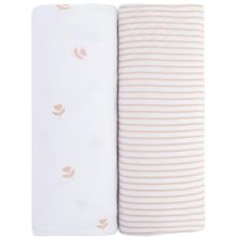 Crib Sheet Two Pack | Pink Tulip + Stripe | Ely's & Co