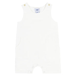 Baby Neutral Romper | Linen Button | White | Kipp | SS23