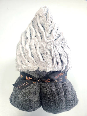 Baby Hooded Towel | Winx + Blinx | Frosted Zebra Grey