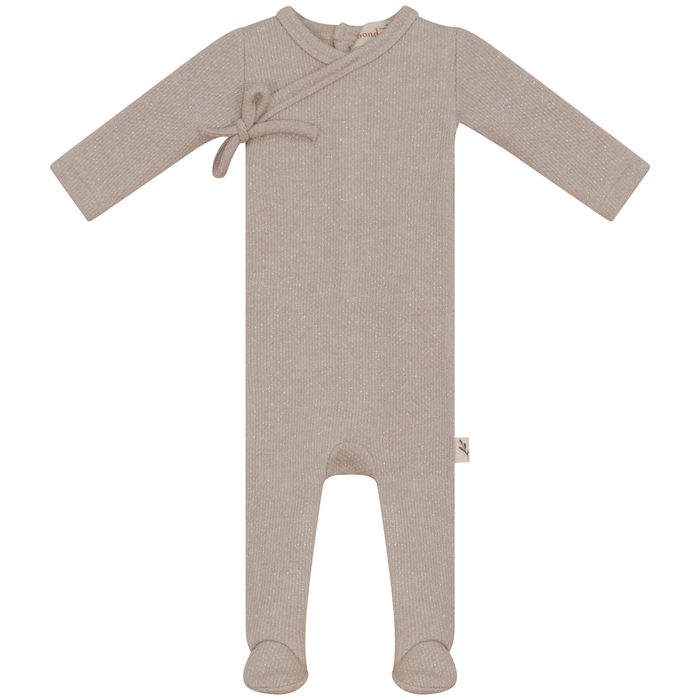 Baby Boy Footie and Bonnet | Wrap Style | Creme and Gold | Bondoux | AW22