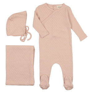 Baby Girl Layette Set | Pointelle | Old Rose | Mema Knits | SS23