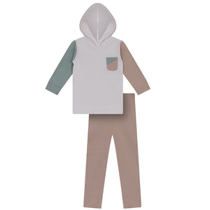 Baby Boy 2 Piece Set | Two Tone Pocket Sweatshirt | Long | Bondoux | SS23