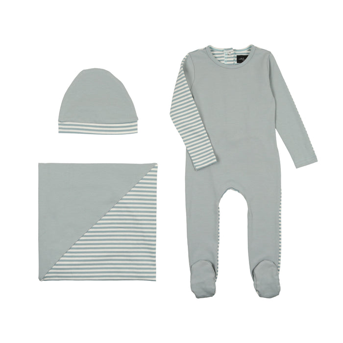Baby Boy Layette Set | Striped Back | Blue | Cuddle & Coo | SS23