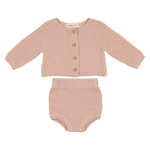 Baby Girl Bloomer Set | Pearl Knit | Old Rose | Mema Knits | SS23
