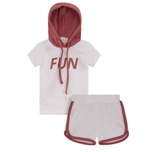 Baby Girl 2 Piece Set | Fun Collection | Shorts | Raspberry | Bondoux | SS23