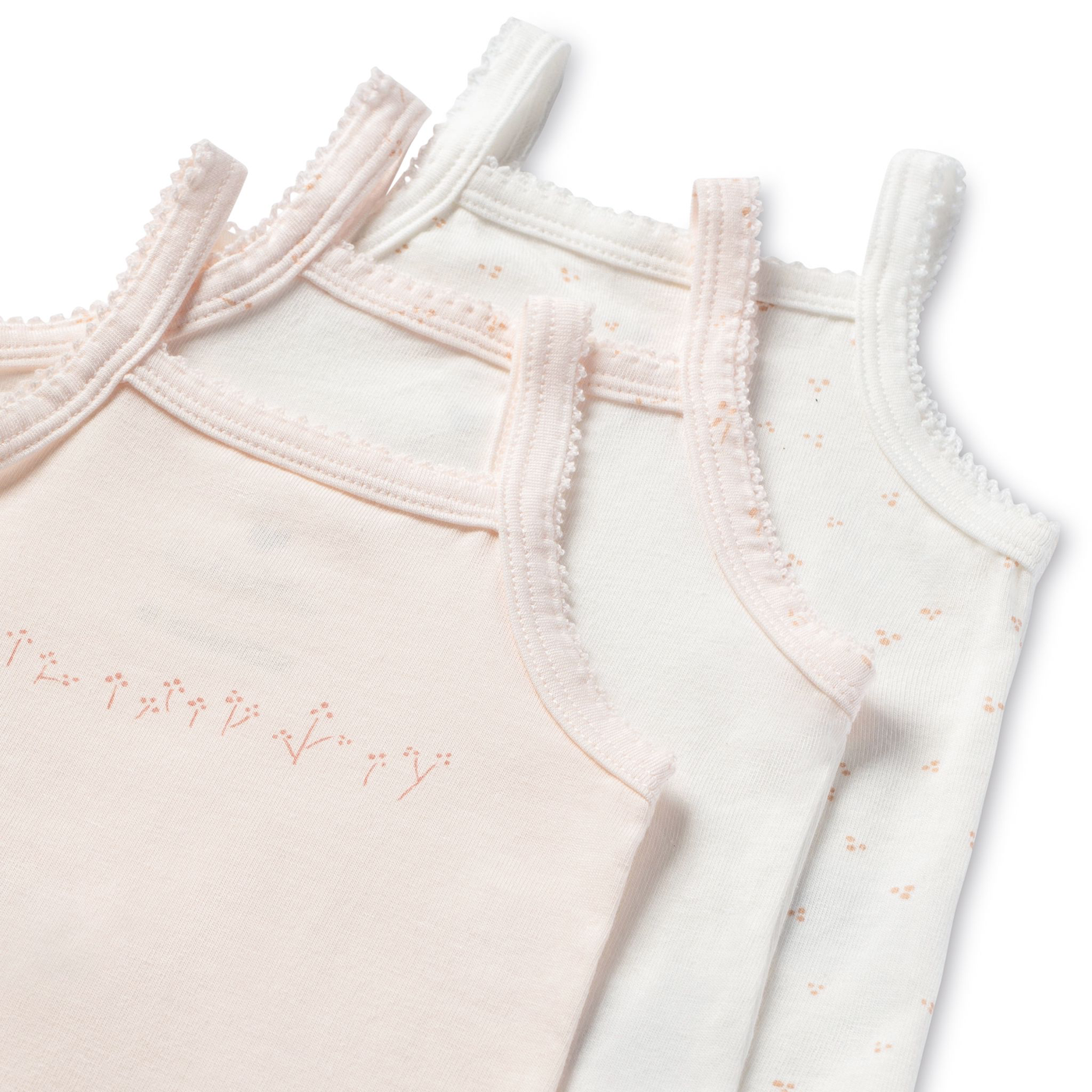 Spaghetti Strap Girl Bodysuit - Undershirt, Print, 3 Pack