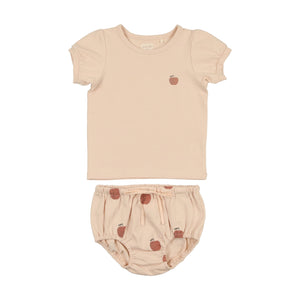 Baby Girl Puff Sleeve Set | Apple | Pink | Lil Legs | SS23