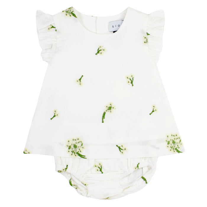 Baby Girl Flutter Sleeve Set | White | Klai | SS23