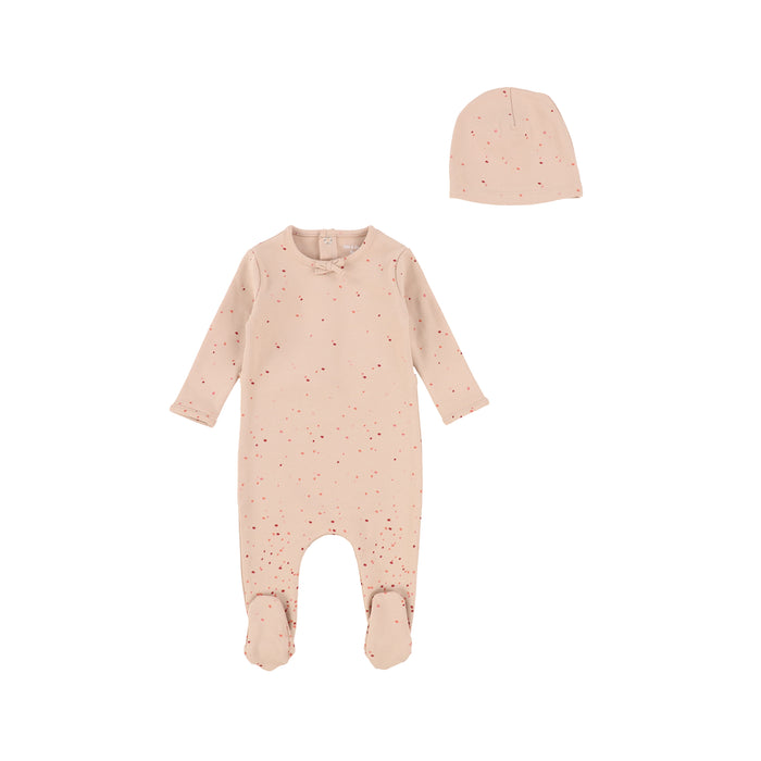 Baby Girl Footie + Bonnet | Watercolor Collection | Misty Mauve | Bee and Dee | AW22