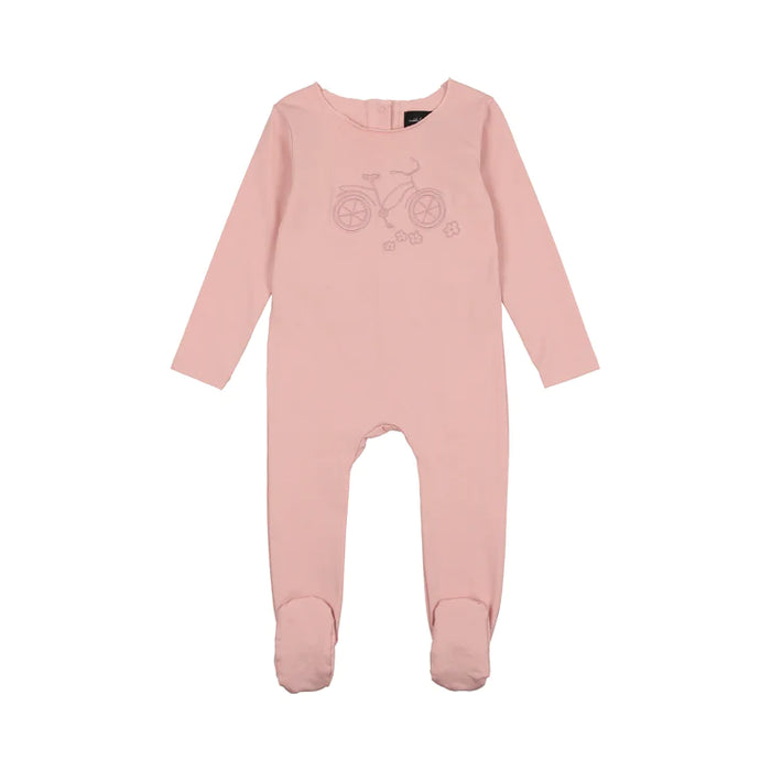 Baby Girl Footie + Beanie | Bicycle | Mauve | Cuddle & Coo | SS23