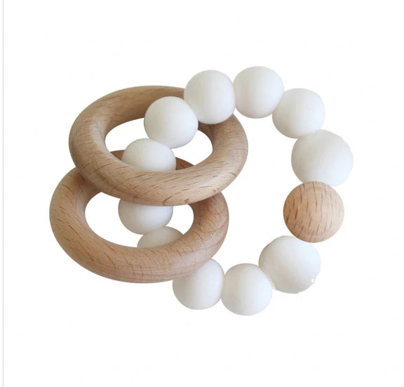 Beechwood Teether Rings Set | Alimrose | Milky White