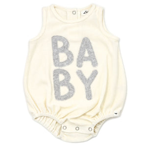 Baby Boy Bubble | Cream with Grey | Oh Baby