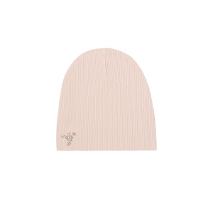 Baby Girl Footie + Beanie | Ribbed Cotton | Embroidered Ginkgo | Blush  | Ely's & Co. | SS23