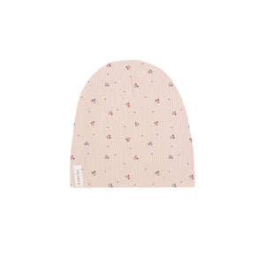 Baby Girl Footie + Beanie | Ribbed Cotton | Tulip | Pink | Ely's & Co. | SS23