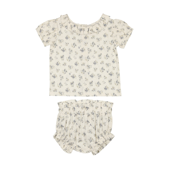 Baby Girl Blouse Set | Blue Floral | Lil Legs | SS23