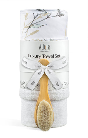 Towel And Brush Gift Set | Adora | Cornblue