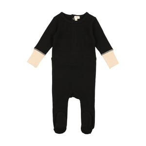 Baby Boy Footie | Classic Pajama | Black/Cream | Lil Legs | SS23