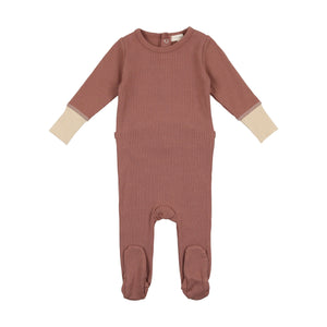 Baby Girl Footie + Bonnet | Classic Pajama | Rosewood/Nude | Lil Legs | SS23